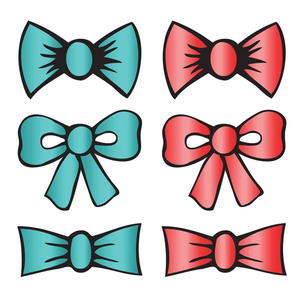 Set of bow tie. Vector illustration. — Stock Vector