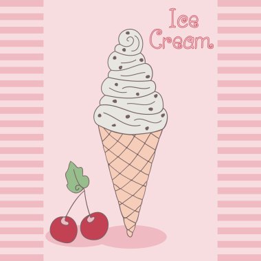 Dondurma külahı. vektör illüstrasyonu.