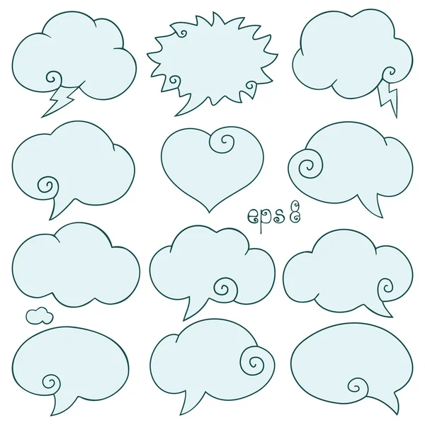 Set of speech bubbles, vector illustration. — Stock Vector