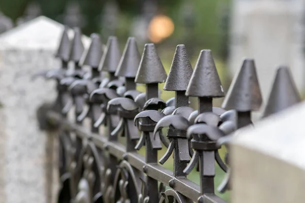 Metalen Poort Wazig Park — Stockfoto