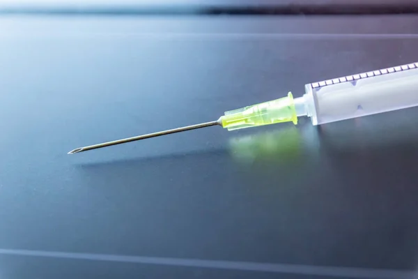Nuevas Vacunas Médicas Listas Para Inyección Con Jeringa Vacuna Para — Foto de Stock