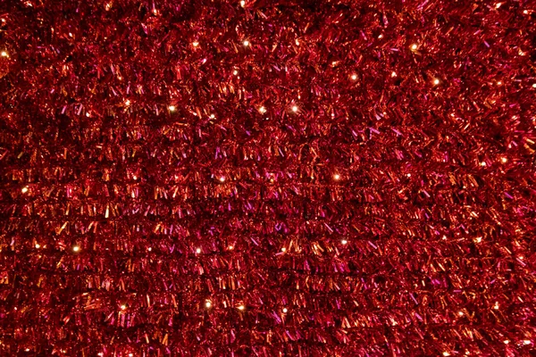 クリスマス 銀細工師 お祝いと美しいぼやけた輝きとして幸せな新年の注釈のための完璧な背景として光沢のある輝きとカラフルなドットと祭りの赤い輝くボケの背景 — ストック写真
