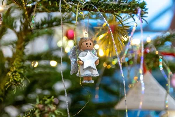 Figura Brinquedo Anjo Árvore Natal — Fotografia de Stock