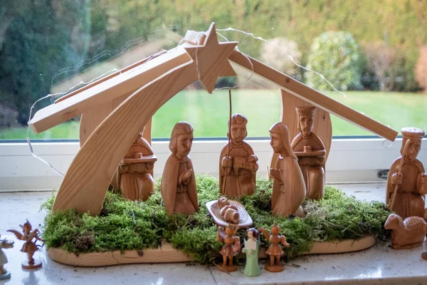Decoração Casa Natal Madeira Casa — Fotografia de Stock