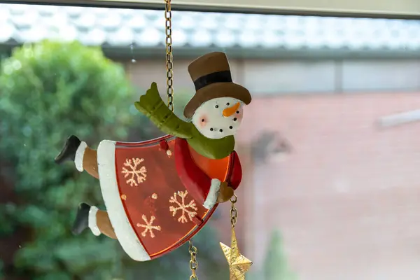 Hanging Snowman Toy Decoration — Stock Photo, Image