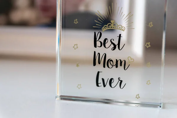 \'Best mom ever\' glass trophy
