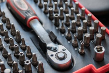 Torx bitleri, çapraz bit ve yerine konulabilir vida adaptörleri ile çeşitli vida düzenleyici olarak alet kutusu içinde tors bit profesyonel ekipman olarak ve tamirci mekanik