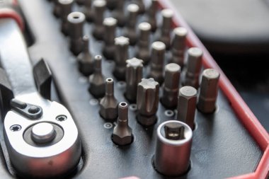 Torx bitleri, çapraz bit ve yerine konulabilir vida adaptörleri ile çeşitli vida düzenleyici olarak alet kutusu içinde tors bit profesyonel ekipman olarak ve tamirci mekanik
