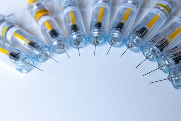 New Medical Vaccines Ready Injection Syringe Vaccine Inject Cure Immunization — ストック写真