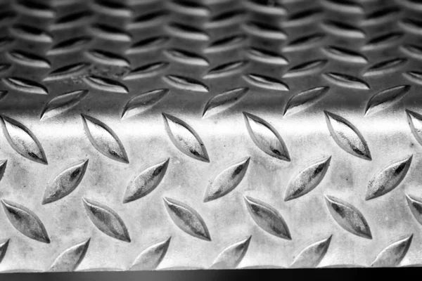 Solid Diamond Metal Plate Surface Shows Stainless Steel Flooring Industrial — Stock Photo, Image