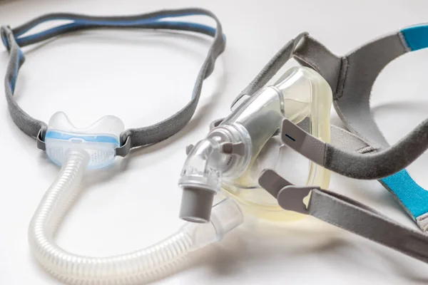 Máscara Cpap Como Máscara Facial Completa Máscara Nasal Contra Apnea — Foto de Stock