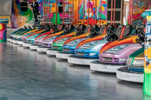 Dusseldorf Nrw Germany 2022 Bumper Cars Dodgem Cars Waiting Drivers — 图库照片