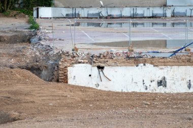 empty construction site in city