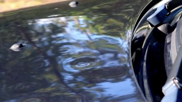 Damaged Car Engine Hood Many Hail Damage Dents Show Importance — Vídeo de stock