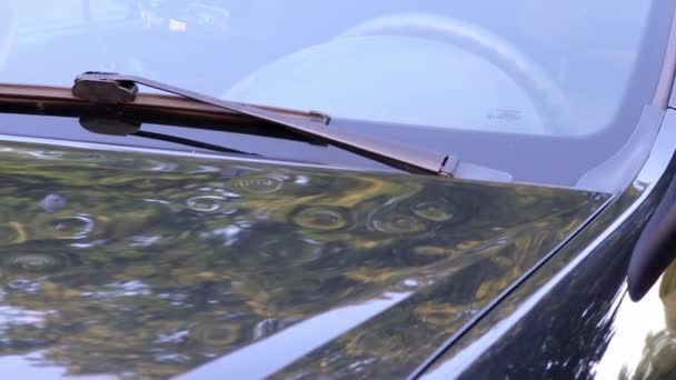 Damaged Car Engine Hood Many Hail Damage Dents Show Importance — 图库视频影像