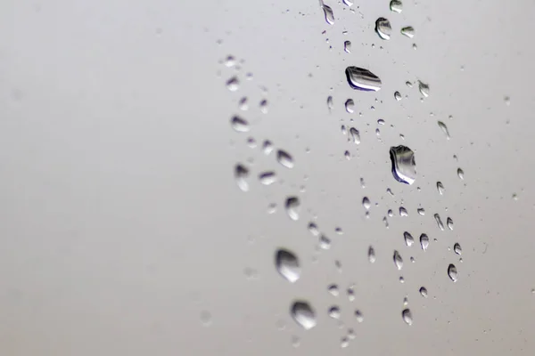 Deszczowy Dzień Krople Deszczu Oknie Jako Relaksujące Tło Tekstury Jesień — Zdjęcie stockowe