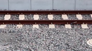 Empty railway track in daytime