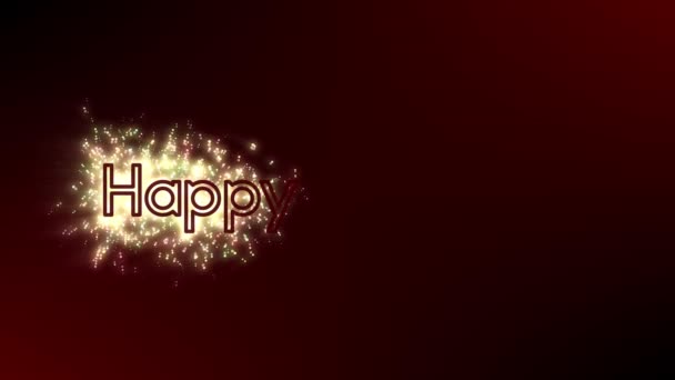 Happy Birthday Sprankelende Tekst Animatie Met Elegante Happy Birthday Brieven — Stockvideo