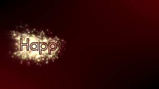 Happy New Year Sparkling Text Animation Elegant Happy New Year — Stock Video