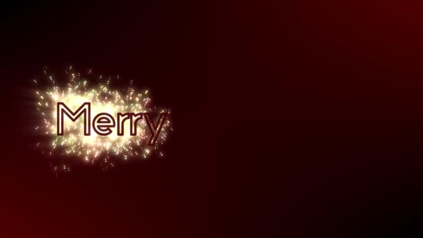 Merry Christmas Sparkling Text Animation Elegant Christmas Letters Write Particles — Stock Video