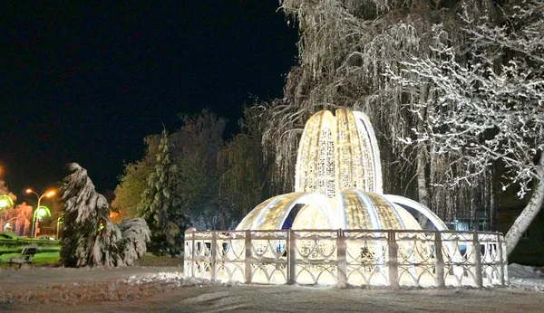 Night Winter Straatfotografie Heeft Zijn Charmes Locatie Rusland Krasnodar Territory — Stockfoto
