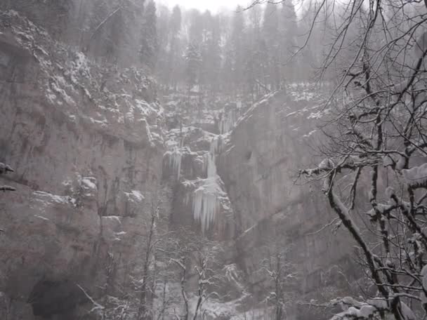 Εκπληκτική Χειμερινή Φύση Των Βουνών Του Καυκάσου Τοποθεσία Ρωσία Περιοχή — Αρχείο Βίντεο