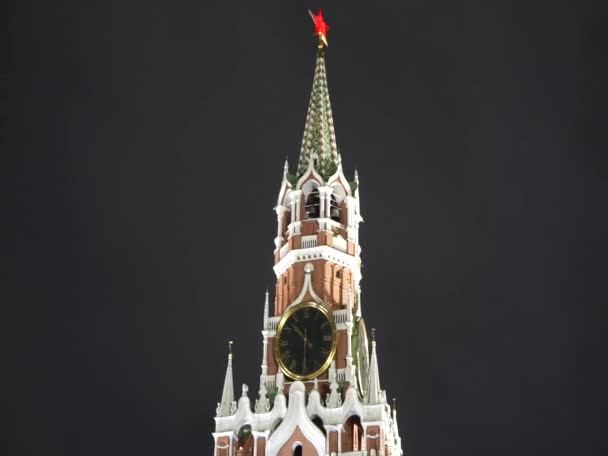 Vista Noturna Inverno Moscou Kremlin Rio Moscou Parque Zaryadye Fevereiro — Vídeo de Stock