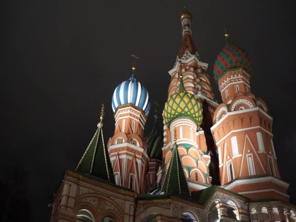Noční Pohled Zimu Moskvě Kreml Řeka Moskva Park Zaryadye Únor — Stock video