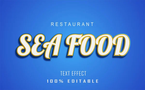 Editable Text Effects Sea Food Text Effects — Stock Vector