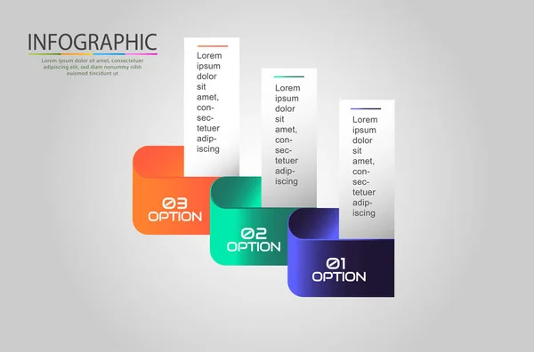 Diseño Infográfico Paso Con Colores Degradados — Vector de stock