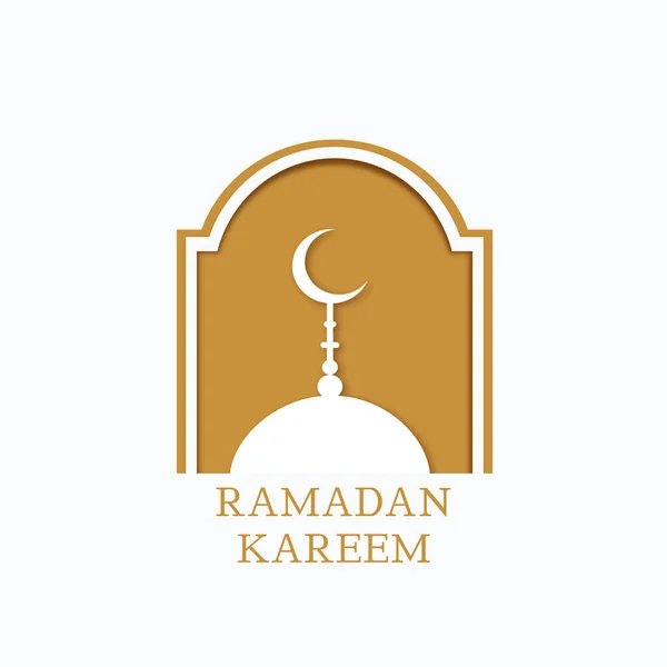 Ramadan Kareem Islamic Σχεδιασμό Χαιρετισμού Τζαμί Επίπεδη Στυλ Απεικόνιση Διανύσματος — Διανυσματικό Αρχείο