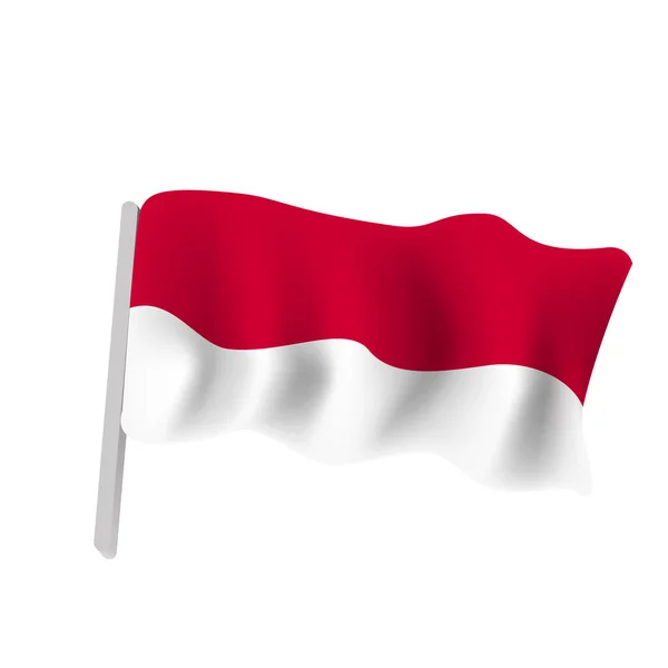 Indonesische Vlag Vector Realistische Stijl Verwelkomen Onafhankelijkheid Dag — Stockvector