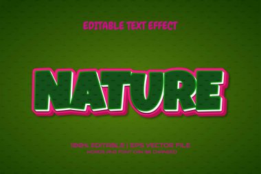 Metin efekti mor ve yeşil renkli düzenlenebilir doğa.