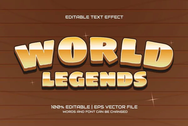 World Legends Cartoon Text Style Effect — Stock Vector