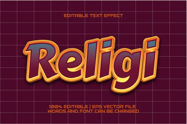 Religi Text Effect Editable Vector Font Effect — Stock Vector