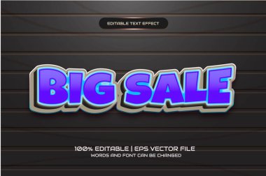  Mor renkli promosyon etiketi için minimalist tarzda ve kalın yazı tipiyle büyük satış efekti şablonu.