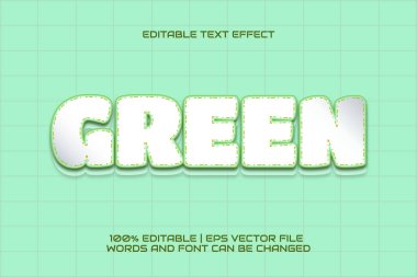 yeşil düzenlenebilir metin efekti.