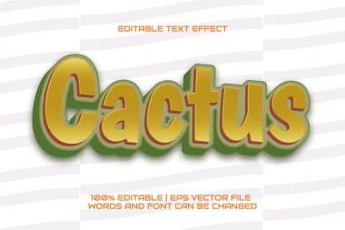 Düzenlenebilir metin efekti. kaktüs metin biçimi.