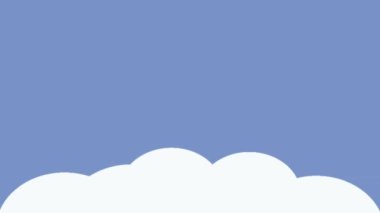 animated video of clouds walking in the clear sky.