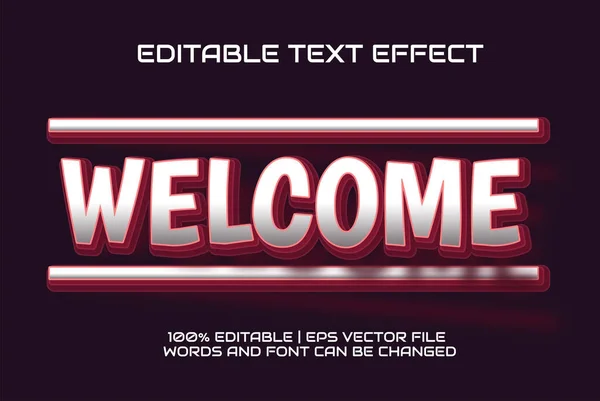 Welkom Bewerkbaar Teksteffect — Stockvector
