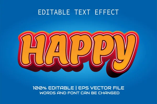 Щасливий Редагований Текстовий Ефект — стоковий вектор