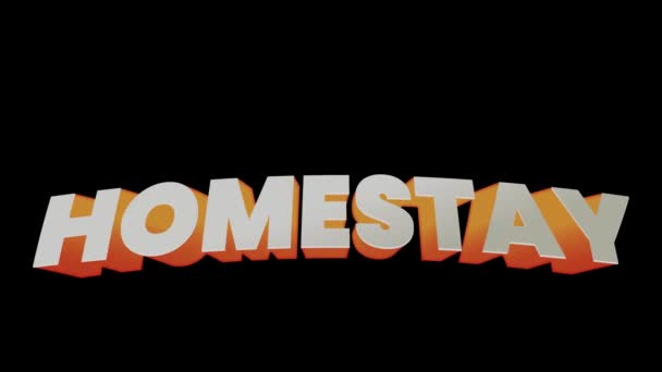 Homestay Writing Animation Video Black Background — Vídeos de Stock
