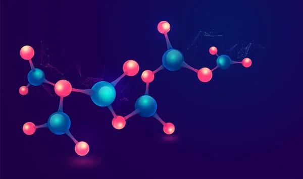 Konsep Teknologi Sains Atau Biokimia Grafis Molekul Dengan Elemen Futuristik - Stok Vektor