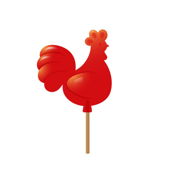 Caramel Cockerel on a stick, lollipop.