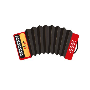 Bir müzik enstrümanı -akordeon. tock vektör grafikleri.