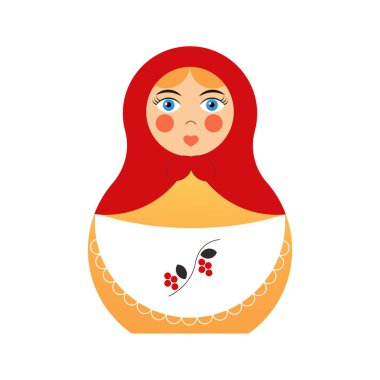 Geleneksel bir Rus oyuncağı bir matruşka oyuncağıdır. Stok vektör grafikleri.