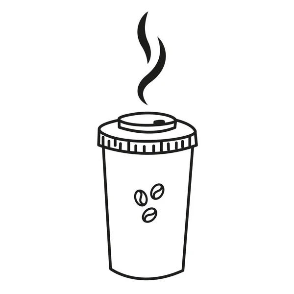 A cup of coffee in doodle style. Vector graphics. — Stock Vector