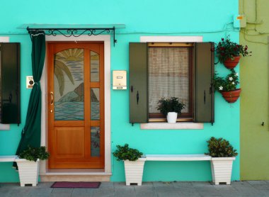 burano, İtalya adada renkli evleri