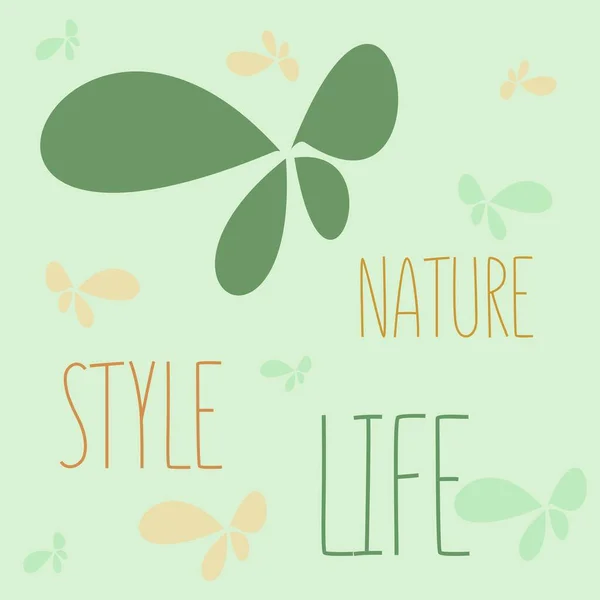 Naturalità Compatibilità Ambientale Logo Fiore Delicate Sfumature Illustrazione Minimalismo Lettering — Foto Stock