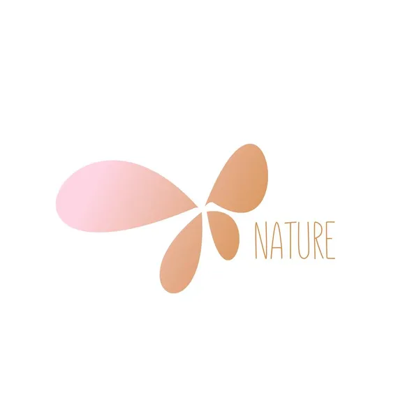 Naturalność Ekologiczność Logo Kwiatowe Delikatne Odcienie Ilustracji Minimalizm Liternictwo — Zdjęcie stockowe
